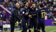 Nacho celebr&oacute; su gol con Zidane, Ramos y Lucas V&aacute;zquez.