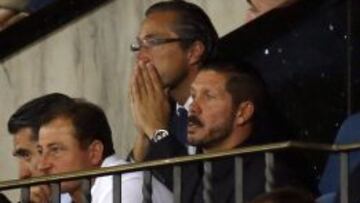 Simeone, en el palco del Calderón.