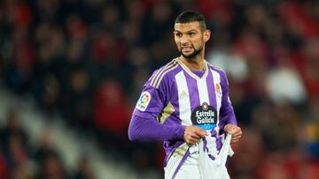 MALLORCA, SPAIN - JANUARY 07: Joaquin Fernandez of Real Valladolid CF reacts during the La Liga Santander match between RCD Mallorca and Real Valladolid CF at Estadi Mallorca Son Moix on January 07, 2023 in Mallorca, Spain . (Photo by Cristian Trujillo/Quality Sport Images/Getty Images)