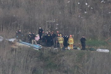 Imágenes aéreas del accidente sufrido por la leyenda del baloncesto Kobe Bryant. 