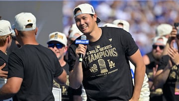 Shohei Ohtani delivers hilarious speech in English at Dodgers’ World Series celebration