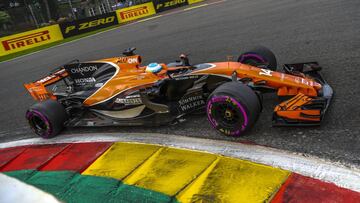 El McLaren de Fernando Alonso en Spa. 