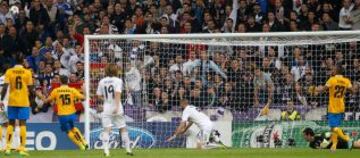 Partido de la Champions League, grupo B. Real Madrid-Juventus. Benzema.