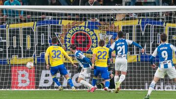 De Tomás, del Espanyol, tras anotar su tanto ante el Cádiz.