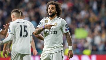 Marcelo celebr&oacute; as&iacute; su gol al Viktoria.