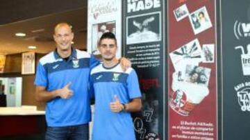 Los porteros del Leganés, Queco Piña (i) y Serantes.