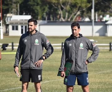 Aitor van den Brule y Pablo Franco en un entrenamiento con el Amazulu.