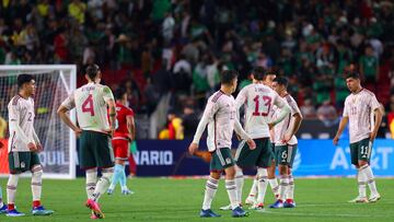 Selección Mexicana durante el partido amistoso contra Colombia.