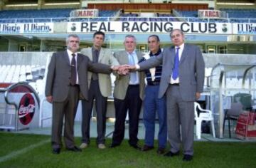 Antonio Diestro, Quique Setién, Miguel Ángel Díaz, Nando Yosu y Roberto Bedolla en 2001.
 