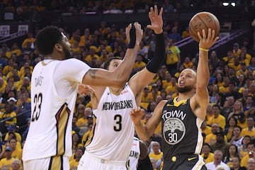 Stephen Curry, Anthony Davis y Nikola Mirotic.