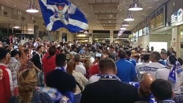 Multitudinario recibimiento al Tenerife