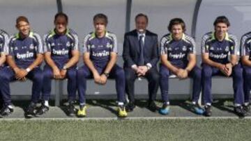 José Morais, Silvino Louro, Mourinho, Florentino, Rui Faria y Karanka, en el banquillo.