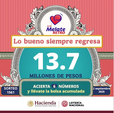 Resultados Melate Retro: números que cayeron hoy y premios del sorteo 1561 | 2 de septiembre del 2025
