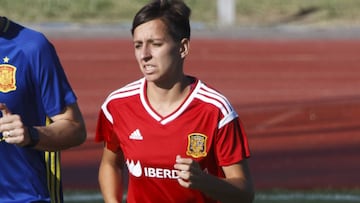 Marta Corredera, en un entrenamiento con la Selecci&oacute;n.