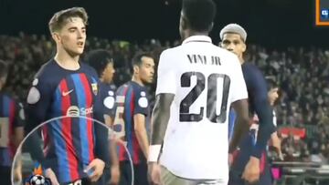 Feo gesto de Gavi y respuesta de Vinicius
