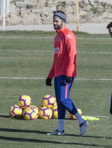 Diego Costa durante el entrenamiento. 