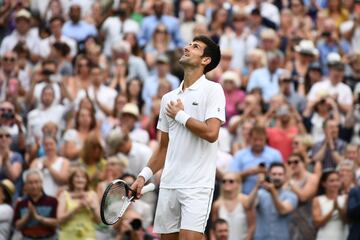 Novak Djokovic celebra su victoria ante Rafael Nadal 