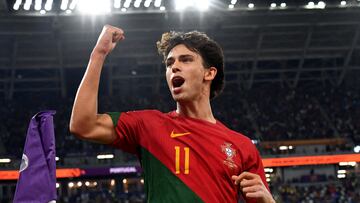 João Félix celebra su gol en el Portugal-Ghana, en el Mundial