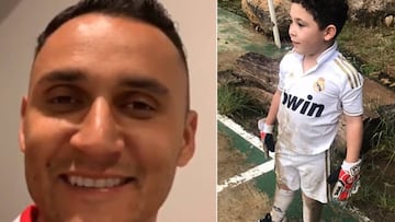 Im&aacute;genes de Keylor Navas y del hijo del futbolista guatemalteco Jean (Jonathan) M&aacute;rquez, Fabi&aacute;n M&aacute;rquez, de portero y con la camiseta del Real Madrid.