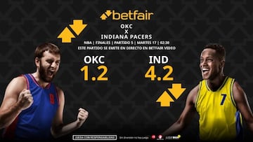 Oklahoma City Thunder vs. Indiana Pacers (partido 5): horario, dónde ver, pronósticos y estadísticas