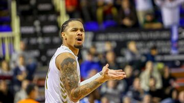 Jordan Davis, escolta del UCAM Murcia, durante el partido contra el Carplus Fuenlabrada.