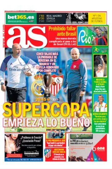 Las portadas de AS de agosto