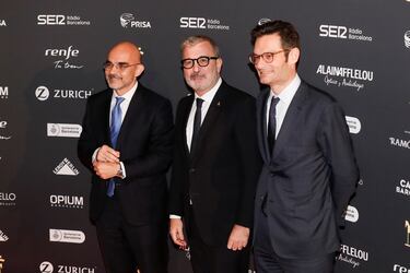 Carlos Núñez, Presidente y Consejero Delegado de Prisa Media; Jaume Collboni, alcalde de Barcelona y Joseph Oughourlian, Presidente del Consejo de Administración de Prisa.