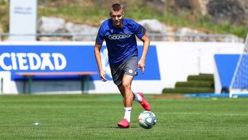 Real Sociedad's Norwegian midfielder Martin Odegaard back in training.