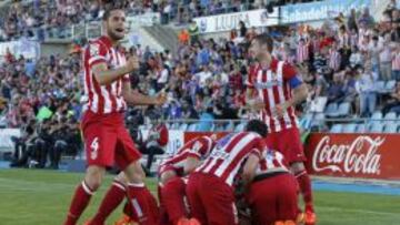 ALEGRÍA. El Atlético celebra un gol de Godín en su última visita a Getafe.