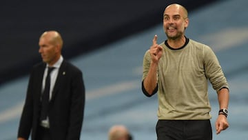 Guardiola, en el partido ante el Madrid.