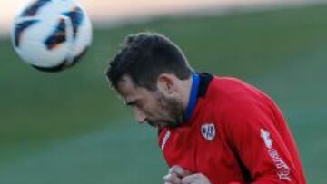 Raúl Tamudo durante el entrenamiento del Rayo Vallecano.