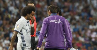 Marcelo went off injured in the 42nd minute