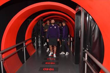El plantel de River visitó el museo antes de la Recopa