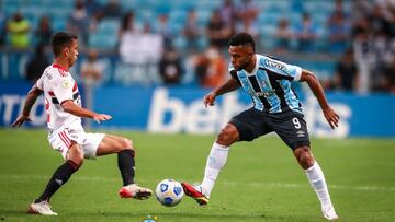 Miguel Borja, delantero de Gremio, estaría en los planes del Junior de Barranquilla en 2022. El delantero podría salir del equipo brasileño si descienden