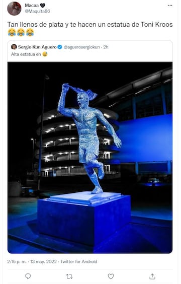 memes graciosos sobre la estatua de Agüero y su parecido con Toni Kroos