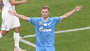 Glushenkov celebra su gol al Dinamo de Moscú del pasado sábado.