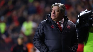 Miguel Herrera previo a un partido con Tijuana.