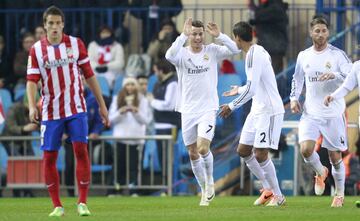 11 de febrero de 2014. Partido de vuelta de las semifinales de la Copa del Rey entre el Atlético de Madrid y el Real Madrid en el Vicente Calderón (0-2). Cristiano Ronaldo marcó el 0-2 de penalti. 