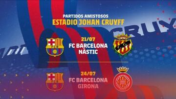 El Barça recibirá al Girona el 24 de julio en el Johan Cruyff