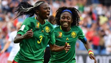 Ajara Nchout celebra el gol ante Nueva Zelanda en el Mundial de Francia.