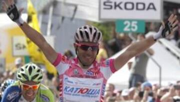 <b>VICTORIA. </b>Purito Rodríguez se anticipó a Basso y Hesjedal.