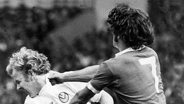 Una descomunal pelea entre
Keegan y Billy Bremner (1974)