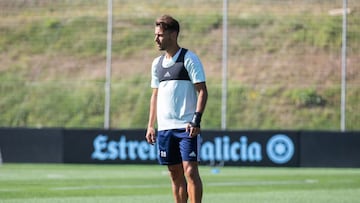 Kevin V&aacute;zquez durante un entrenamiento con el Celta.