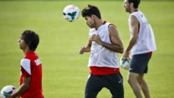 Diego Costa durante el entrenamiento del equipo.