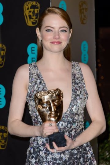 Emma Stone se convirtió en la gran protagonista de la noche al ganar el Bafta a mejor actriz por La La Land.