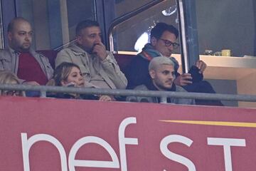 Mauro Icardi y Wanda Nara en el partido del Galatasaray. 