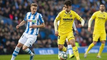 Trigueros, en el partido entre Real Sociedad y Villarreal.