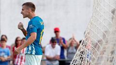 Saponjic celebra con rabia su gol en El Burgo de Osma.