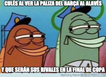 Los mejores memes del 0-6 del Barcelona al Alavés