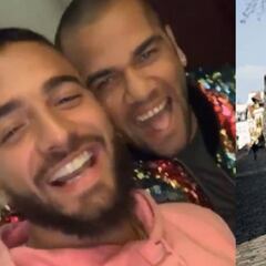 Así fue el encuentro de Maluma y Dani Alves en París
